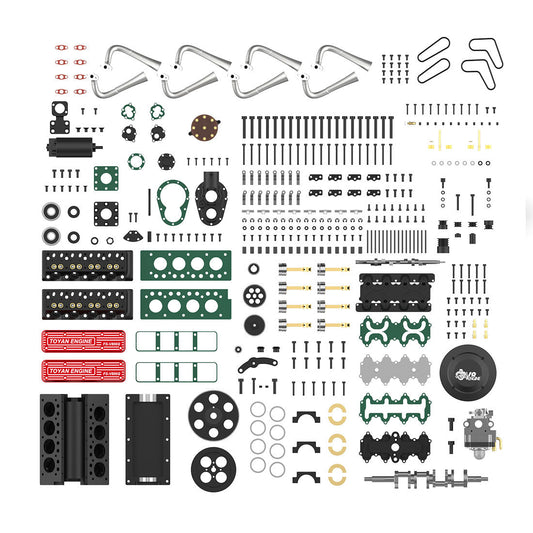 TOYAN V8 Engine FS-V800WGPC 28cc OHV Gasoline Engine - Build Your Own V8 Engine - V8 Engine Model Kit That Works
