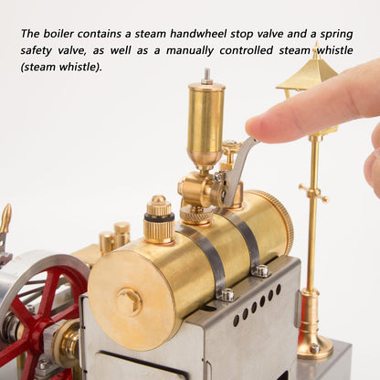 RETROL SE-02 Full Metal Stationary Steam Engine Model and Boiler Model Kit with Generator and Street Lamp