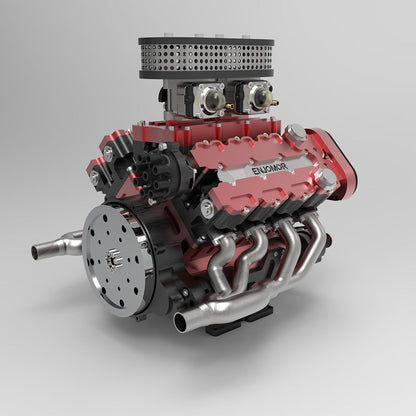 ENJOMOR V8 GS-V8 78CC DOHC Four-Stroke V-Shaped Eight-Cylinder Water-cooled Electric Gasoline Internal Combustion Engine Model - V8 Engine Model That Works