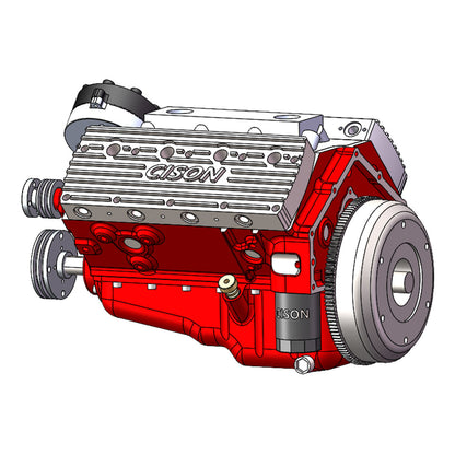 CISON V8 Engine Pro Small-block 44CC 1/6 Scale Water-Cooled 4-Stroke 8-Cylinder Gasoline Engine Internal Combustion V8 Engine Model Kit that Works