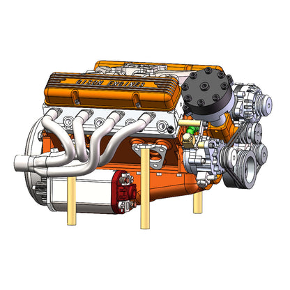 CISON Small-block 44CC 1/6 Scale Water-Cooled OHV 4-Stroke V8 Gas Engine Internal Combustion Engine - Build Your Own V8 Engine that Works