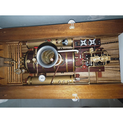 KACIO WS100L 850mL Horizontal Steam Boiler for Model Ship Steam Engine