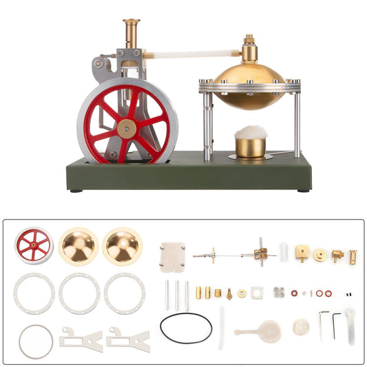 ENJOMOR DIY Assembly Steam Engine Kit Retro Vertical with Spherical Boiler DIY KIT