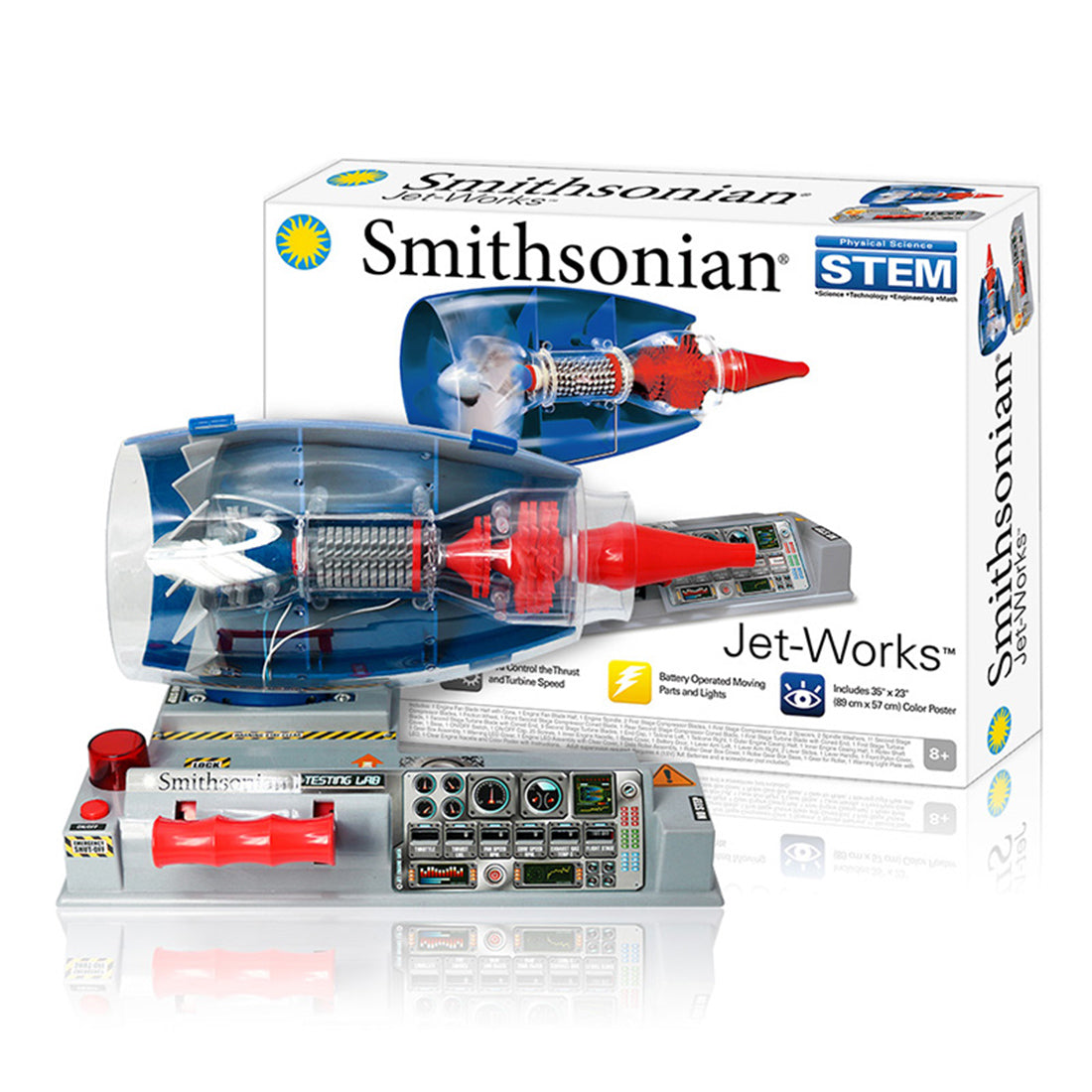 Smithsonian Jet Works Advanced Science Kit - Build Your Own Jet Engine - DIY Assembly Turbofan Jet Engine Model Kit
