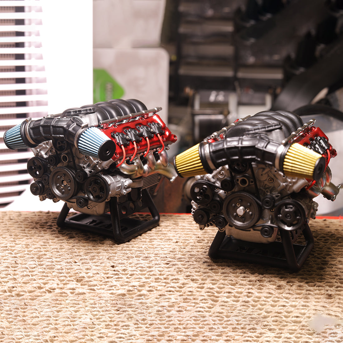 V8 Engine Model Kit that Works - Build Your Own V8 Engine - Paint Your Own V8 Engine -MAD RC V8 Engine for Capra VS4-10 Pro