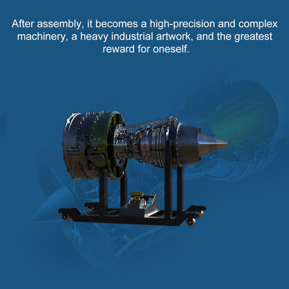 Turbofan Engine Model Kit that Works - Build Your Own Turbofan Engine - TECHING 1/10 Full Metal Dual-Spool Turbofan Engine Aircraft Jet Engine Model 1000+Pcs