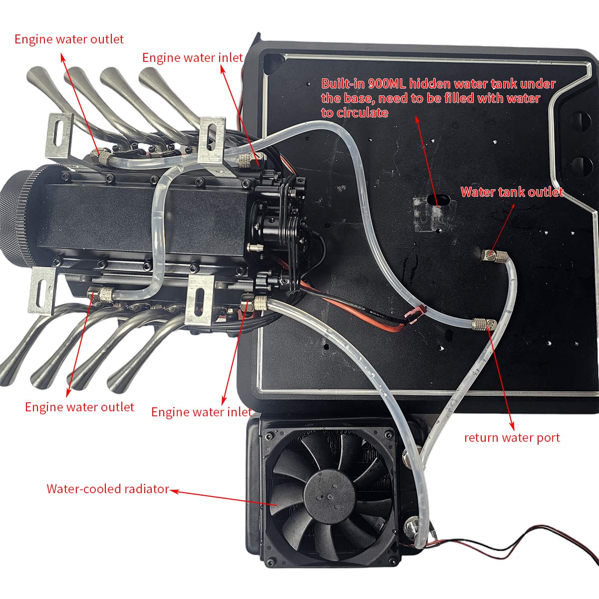 TOYAN FS-V800WGPC V8 Engine With Starter Kit, Stand and Accessories-One Key Start