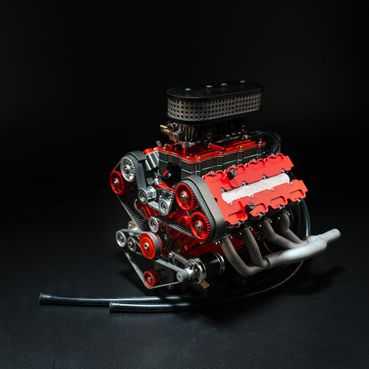 ENJOMOR V8 GS-V8 78CC DOHC Four-Stroke V-Shaped Eight-Cylinder Water-cooled Electric Gasoline Internal Combustion Engine Model - V8 Engine Model That Works