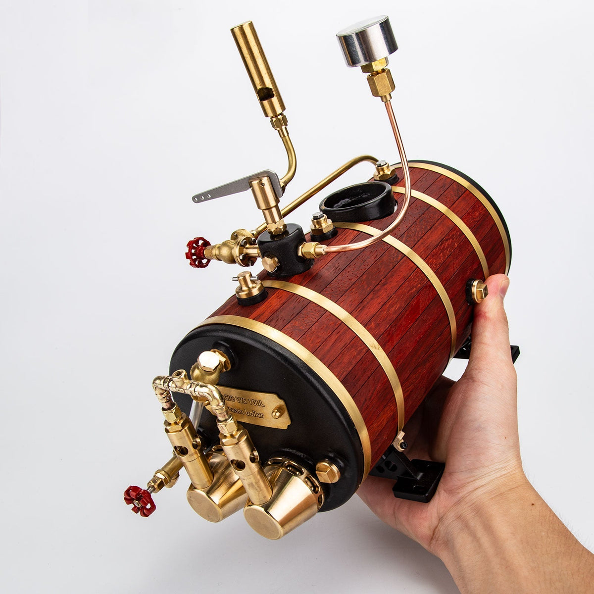 KACIO WS100L 850mL Horizontal Steam Boiler for Model Ship Steam Engine