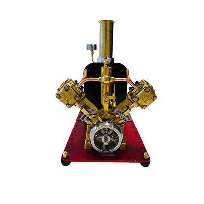 RW-BV2C Mini Reversible Reciprocating V-Type Dual-Cylinder Live Steam Engine and Boiler Model
