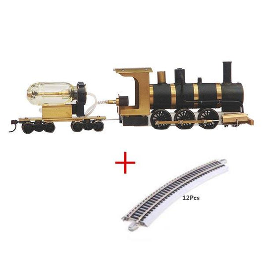 Live Steam Locomotive Model Train Engine 1:87 Ho Scale with Steam Engine Boiler Fuel Tank Track