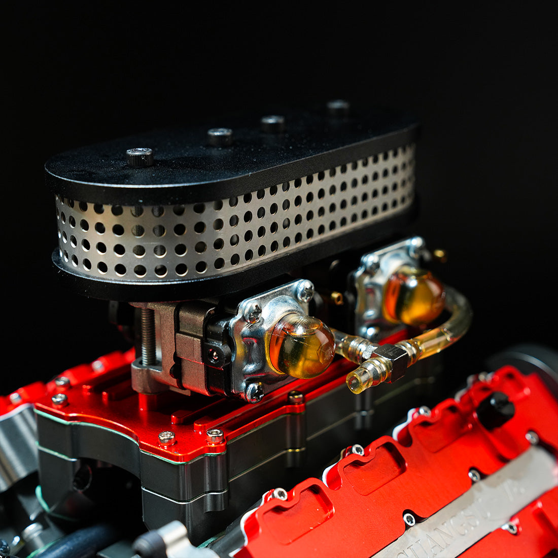 ENJOMOR V8 GS-V8 78CC DOHC Four-Stroke V-Shaped Eight-Cylinder Water-cooled Electric Gasoline Internal Combustion Engine Model - V8 Engine Model That Works