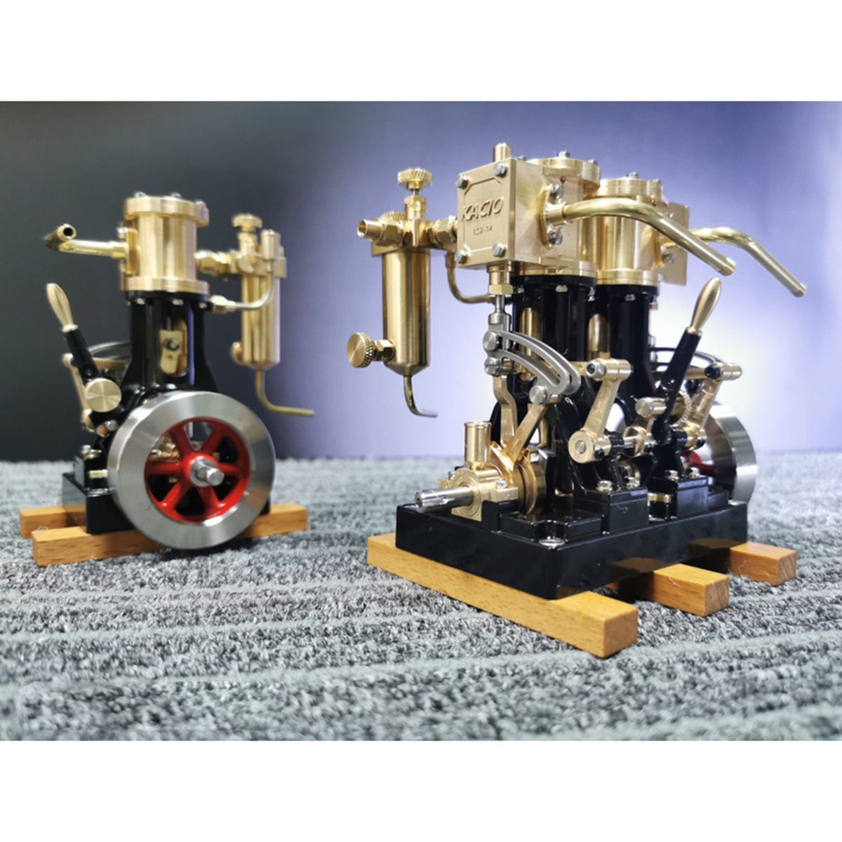 KACIO LS2-14 2 Cylinders Reciprocating Retro Steam Engine Model for Model Ship Model Boat Above 80cm