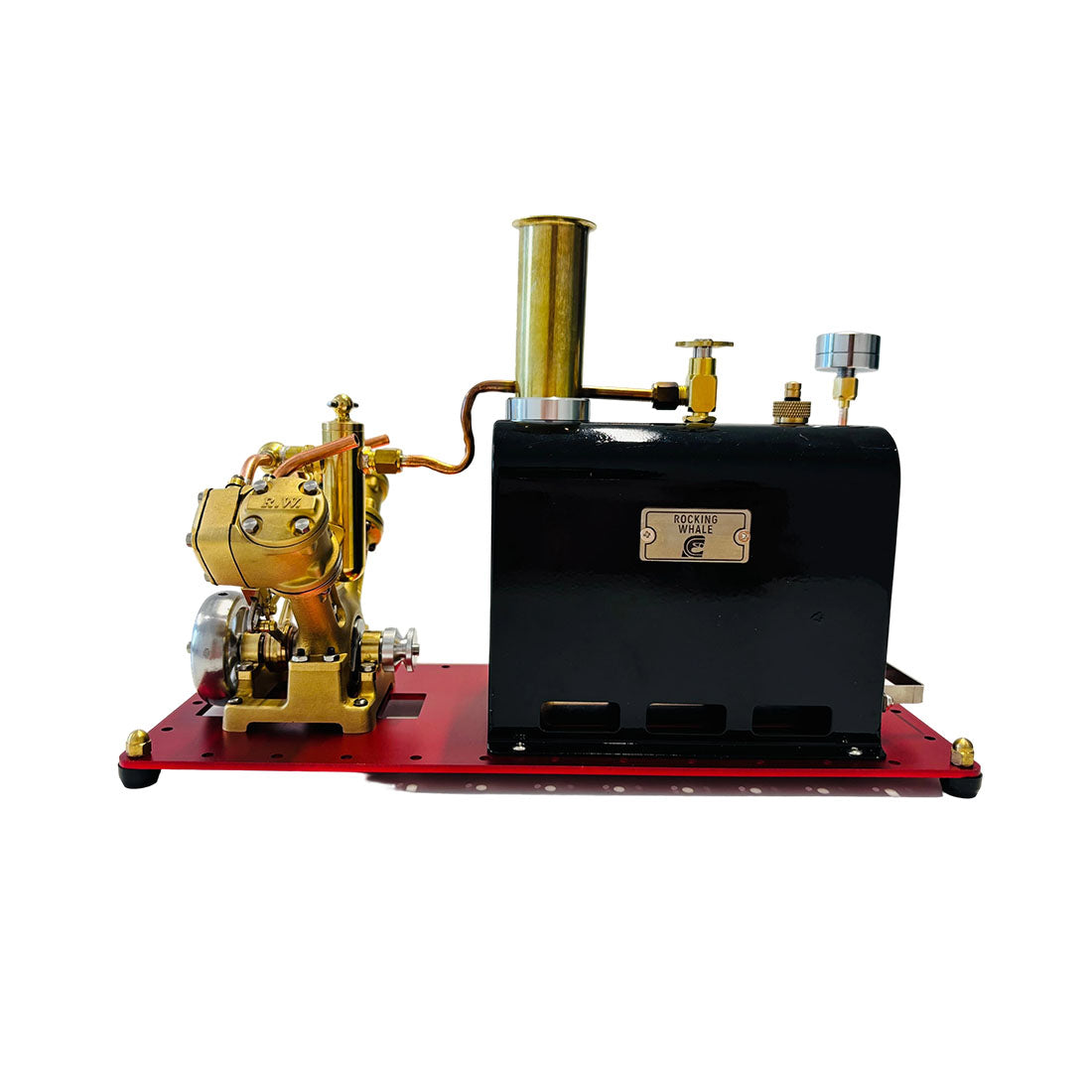 RW-BV2C Mini Reversible Reciprocating V-Type Dual-Cylinder Live Steam Engine and Boiler Model