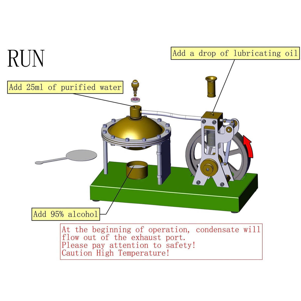 ENJOMOR DIY Hero's Steam Engine Kit with Boiler